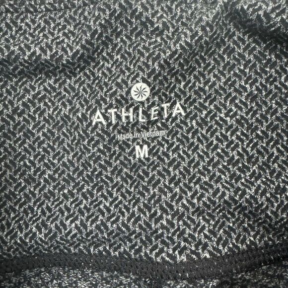 ATHLETA Geometric Power Up 7/8 Leggings Sz M Black Gray Stretch Fabric 349682 - Picture 4 of 6